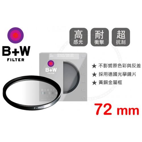 B+W F-Pro 702 72mm ND 25% MRC 漸層減光鏡
