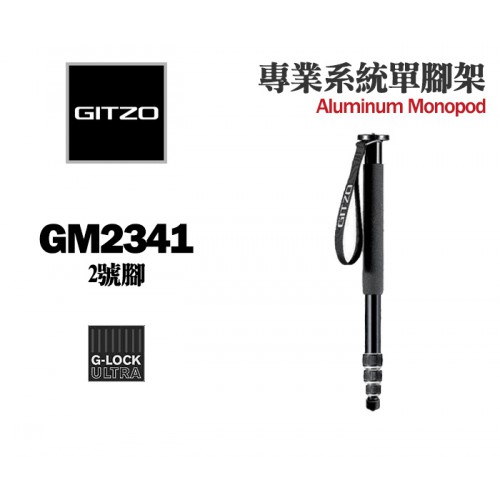 【現貨】全新品 GITZO GM2341 2號鋁合金 4節 單腳架 文祥公司貨 高156 (另有 GM2542 可參考