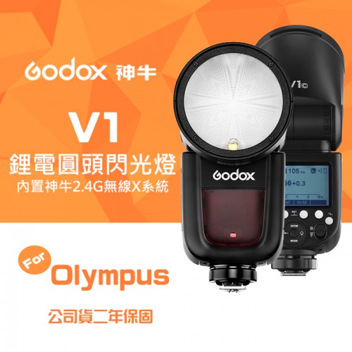 【現貨】 神牛 V1 公司貨 兩年保固 For Olympus 圓頭燈頭 LED輔助燈 鋰電池供電 Godox